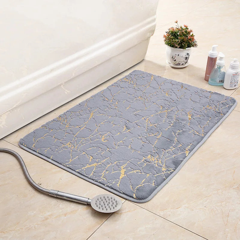Bath Mat Modern Living Room Area Small Rug Washable Bedroom Doormat Bathroom Rectangle Non Slip Toilet Floor Faux Mat