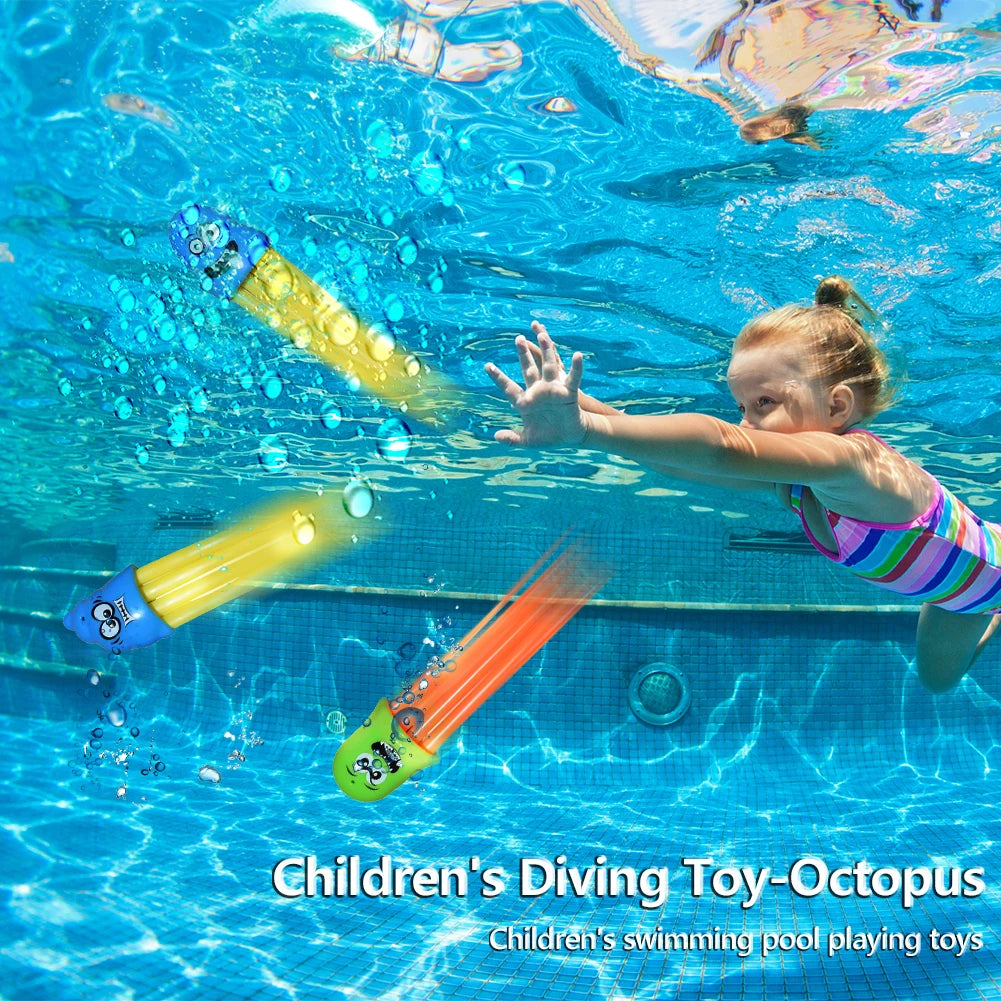 Kids Diving Game Toys Set Underwater Diving Toys Cartoon Pool Throwing Toys Water Sports Toy Set Swimming Pool Accessories