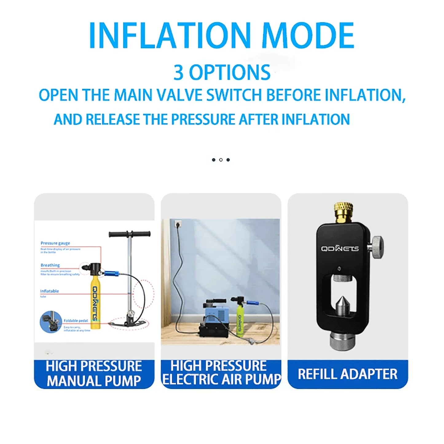 Scuba Diving Tank, 0.5L Scuba Tank ,5-10 Minutes of Underwater Capability.Mini Scuba Tanks, Scuba Diving Tanks Complete with P