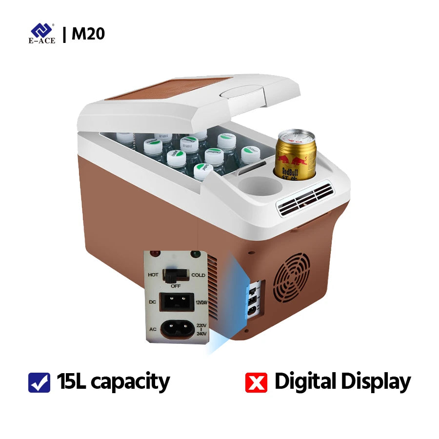 220V 12V 24V Portable Electric Cooler Refrigerator For Car Mini Fridge Cool Ice Box Freezer For Camping Home Truck Beach Vehicle