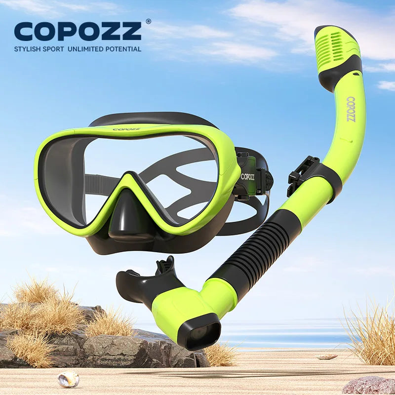 COPOZZ Professional  Diving Mask Full Vision Mask Underwater Snorkel Mask Set Swimming Snorkel HD Anti Fog Diving Equipment WardBoyzPROShop