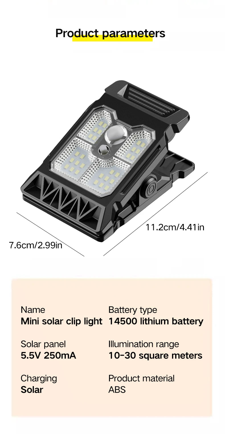 New upgraded intelligent sensing solar clip lamp outdoor courtyard lamp garden lighting solar wall lamp