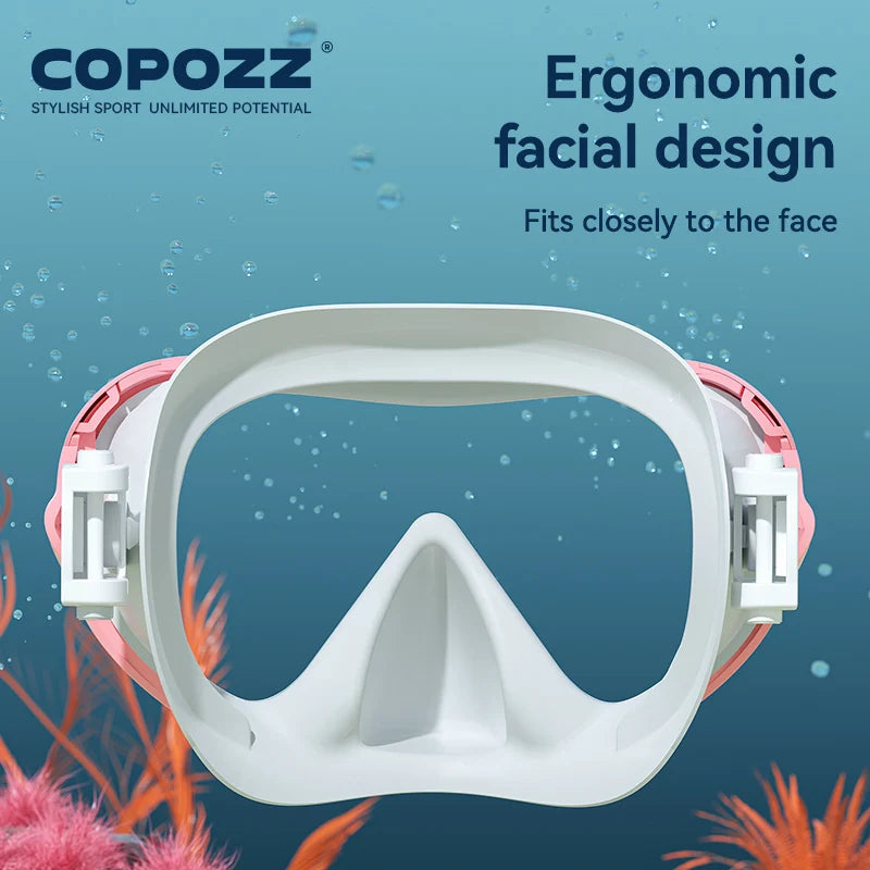 COPOZZ Professional  Diving Mask Full Vision Mask Underwater Snorkel Mask Set Swimming Snorkel HD Anti Fog Diving Equipment WardBoyzPROShop