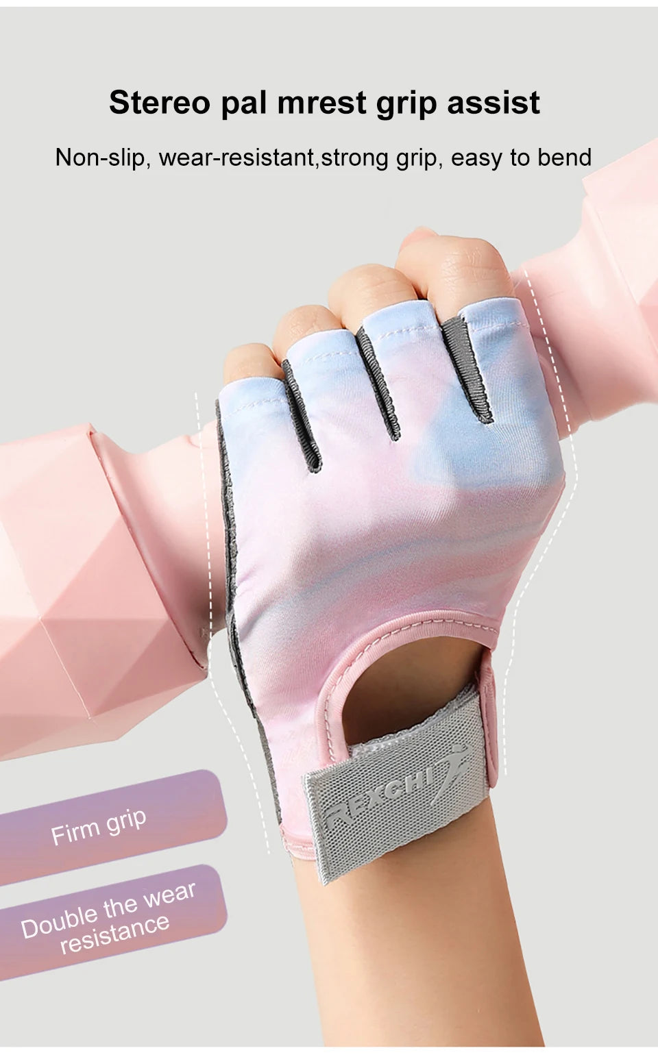 NOFOXO 1Pair Half-Finger Cycling Sports Gloves Women Breathable Anti-Slip Shock Absorbent Yoga Fitness Exercise Wear Resistant