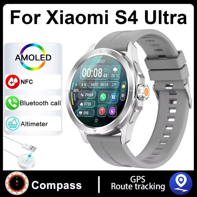 S4 Ultra For Xiaomi Smart Bracelet Men Watch AMOLED HD Screen Bluetooth Call GPS Trajectory NFC Heart Rate Compass SmartWatches WardBoyzPROShop