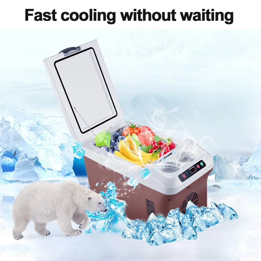 220V 12V 24V Portable Electric Cooler Refrigerator For Car Mini Fridge Cool Ice Box Freezer For Camping Home Truck Beach Vehicle
