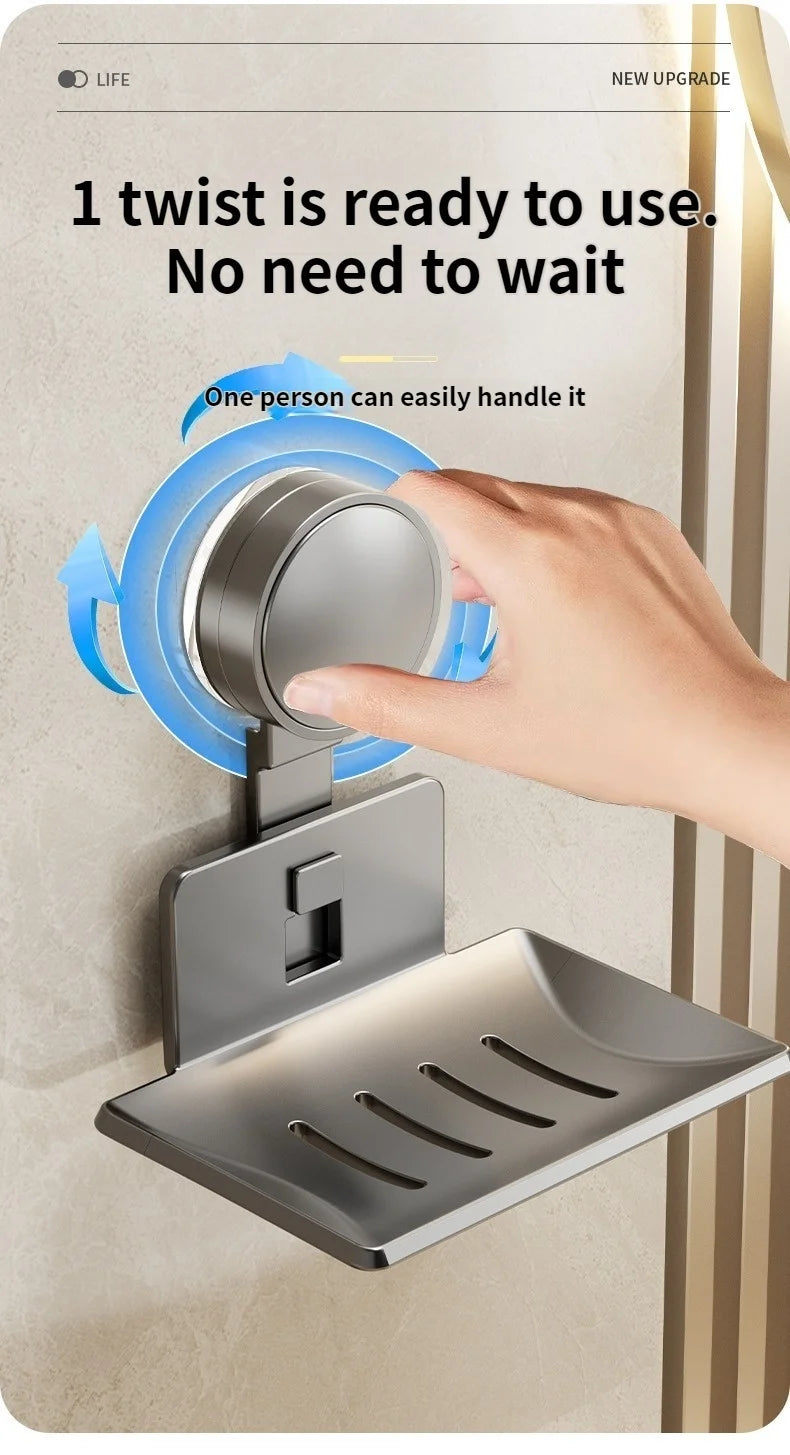 No Need To Drill Suction Cup Bathroom Drain Soap Storage Holder Soap Dish Storage Rack Bathroom Accessories