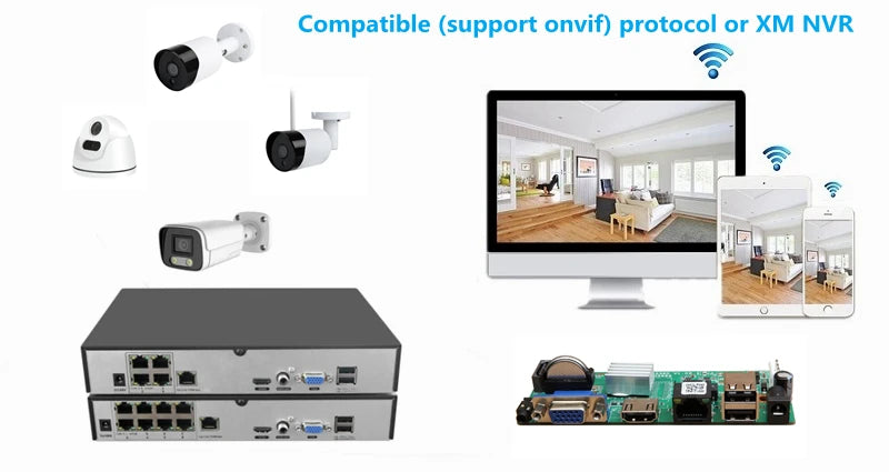 4K 8MP 5MP IP Camera Dome with IR Night Vision Microphone Network Security CCTV Camera Support-Onvif 3MP