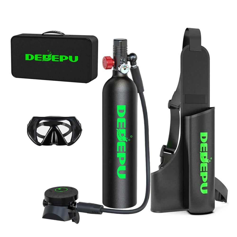 DEDEPU 1L Scuba Diving Tank Professional Diving Equipment Underwater Breathing Scuba Tank Oxygen Cylinder 15-25 Minutes