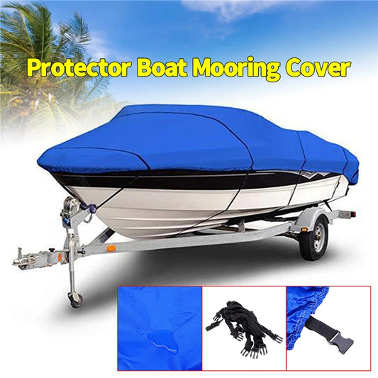 Heavy Duty Fishing Ski Boat Cover for 11-13' 14-16' 17-19' 20-22' V-Hull Waterproof  Sunproof UV Protector Boat Mooring Cover