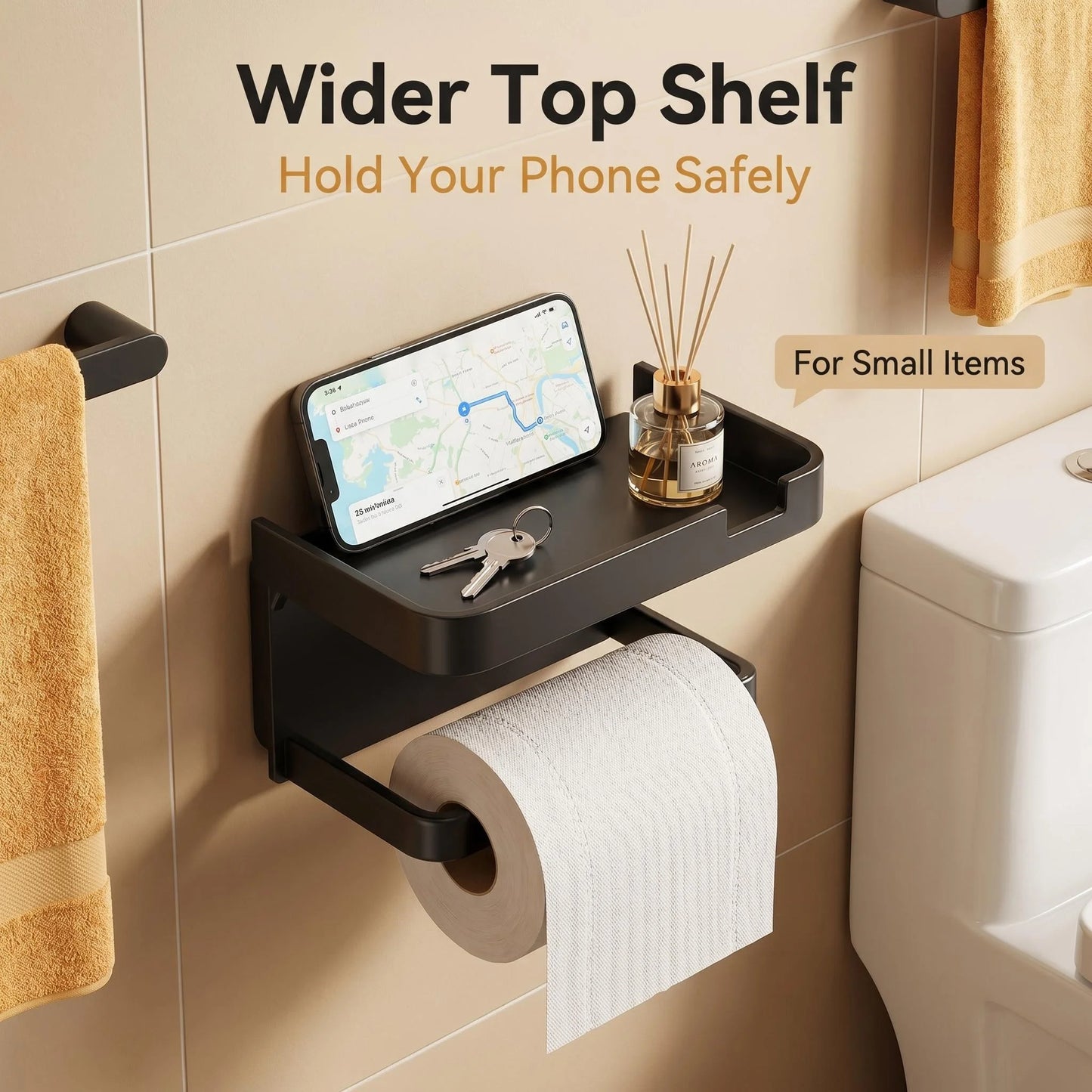 Tissue Box Storage Rack, Wall-Mounted Bathroom Toilet Paper Holder, Roll Paper Rack, Simple Bathroom Storage