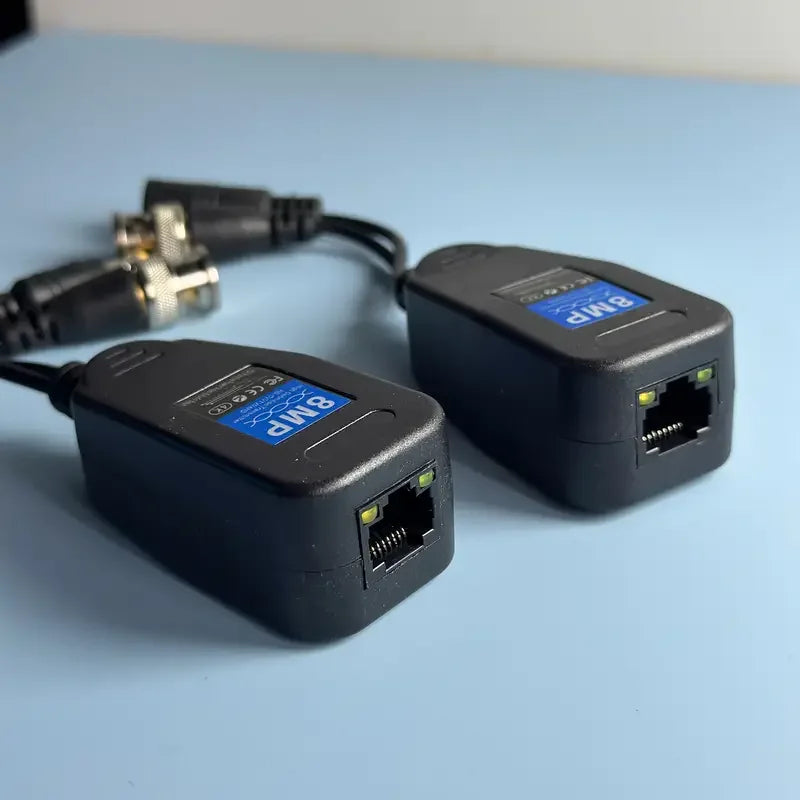 8MP 2 IN 1 HD Video Balun BNC TO RJ45 Transceiver Coax BNC And DC Connectors For 8MP HDCVI HDTVI AHD Analog Camera