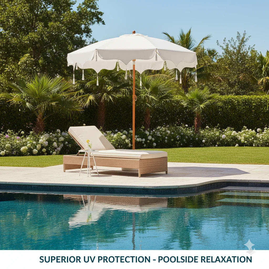 Outdoor Patio Shade Canopy Decorative Garden Sun Umbrella with Stylish Features for Sun Protection