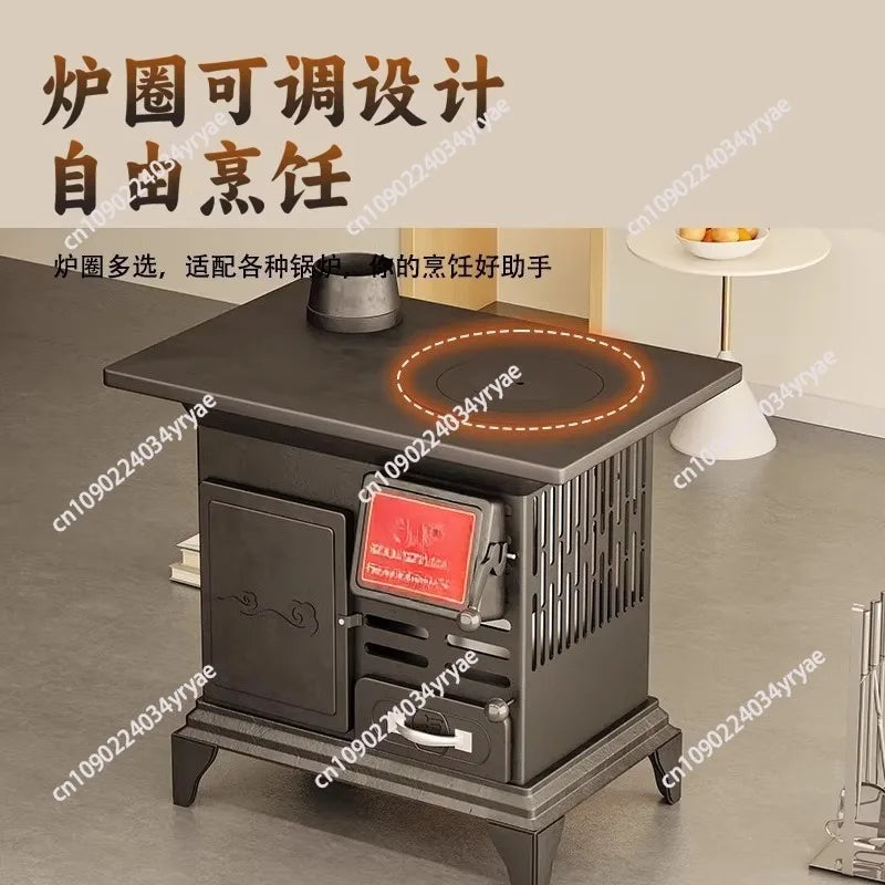 Rural firewood heating stove Firewood and coal dual-purpose smokeless Household winter indoor heating stove New type of oven