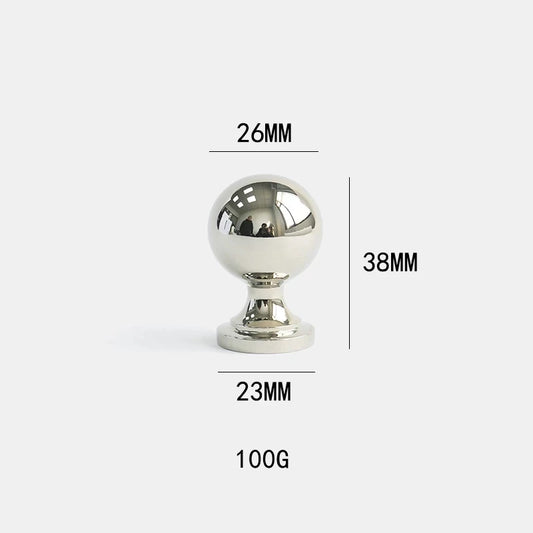 Brass Silver round Ball Furniture Pulls  Bedroom Wardrobe Door Handles Shiny Metal Decorative Knobs Single Hole Small Handles