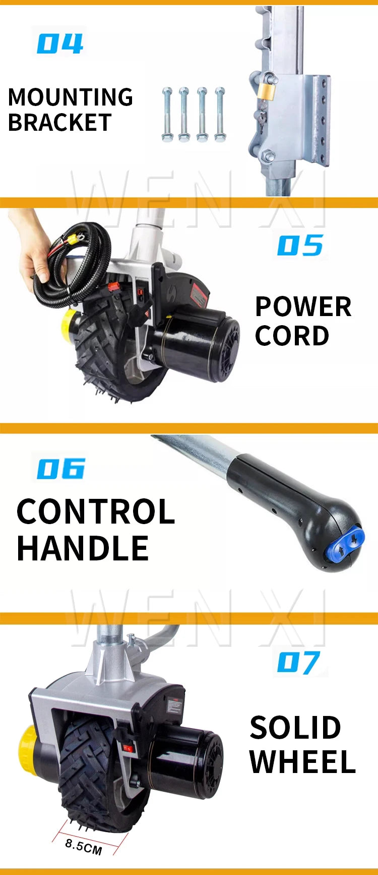 Electric Car Mover Trailer Jockey Wheel 12V Mover Electric Horse Float Automatic Brake Foldable