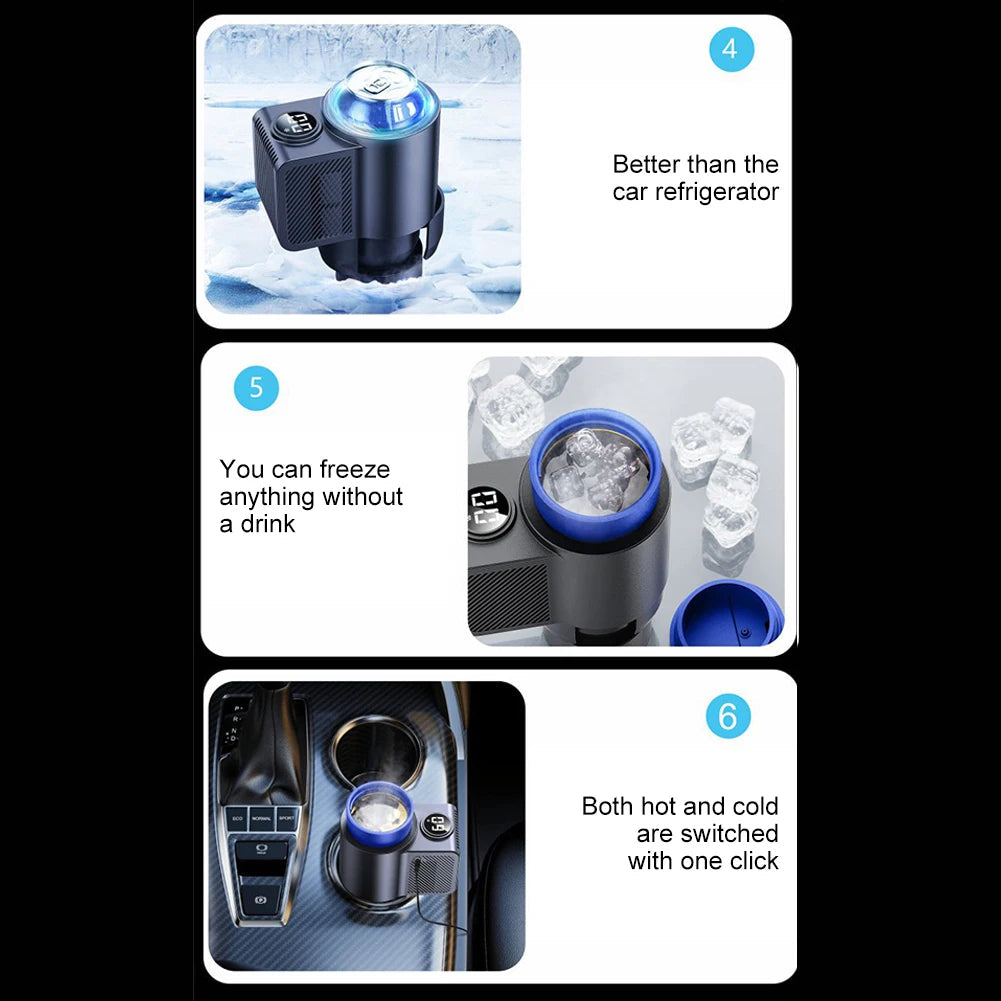 Smart 2 In 1 12V Car Cup Cooler Warmer with Temperature Display Mini Auto Refrigerator Drinks Cooling Heating Mug for Outdoor Tr WardBoyzPROShop