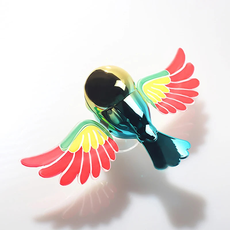 Vibrant Simulation Fly Bird Motorcycle Car Charm, Cute Winged Mate Waving in the Wind, Cool and Fun Car Companion