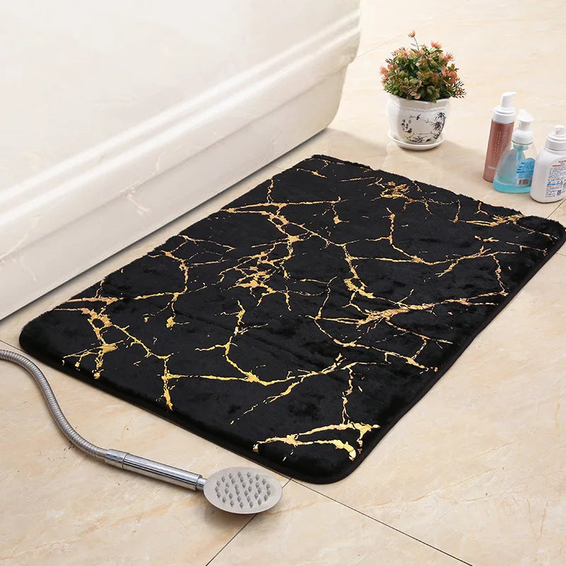 Bath Mat Modern Living Room Area Small Rug Washable Bedroom Doormat Bathroom Rectangle Non Slip Toilet Floor Faux Mat