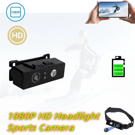 1080P HD Headlight Sports Camera Wave Hand Induction Video Recorder First Perspective Moving Camcorder Built Battery Action Cam