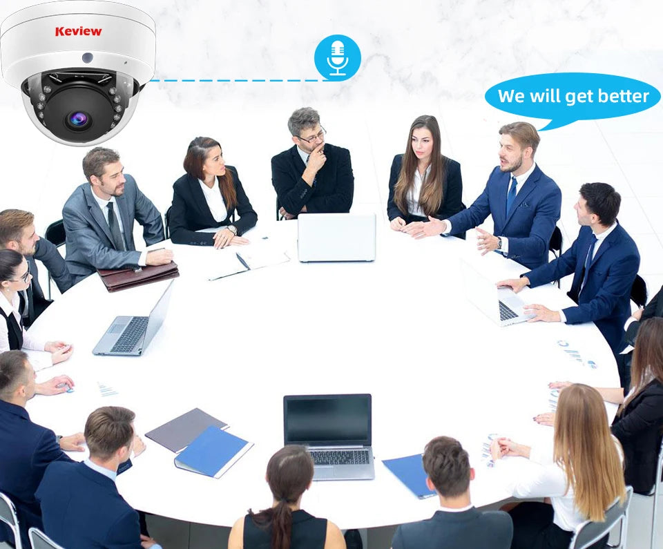 4K 4MP POE IP Camera Audio H.265 Dome Explosion-proof Waterproof Indoor Outdoor Surveillance Security Camera CCTV Video for NVR