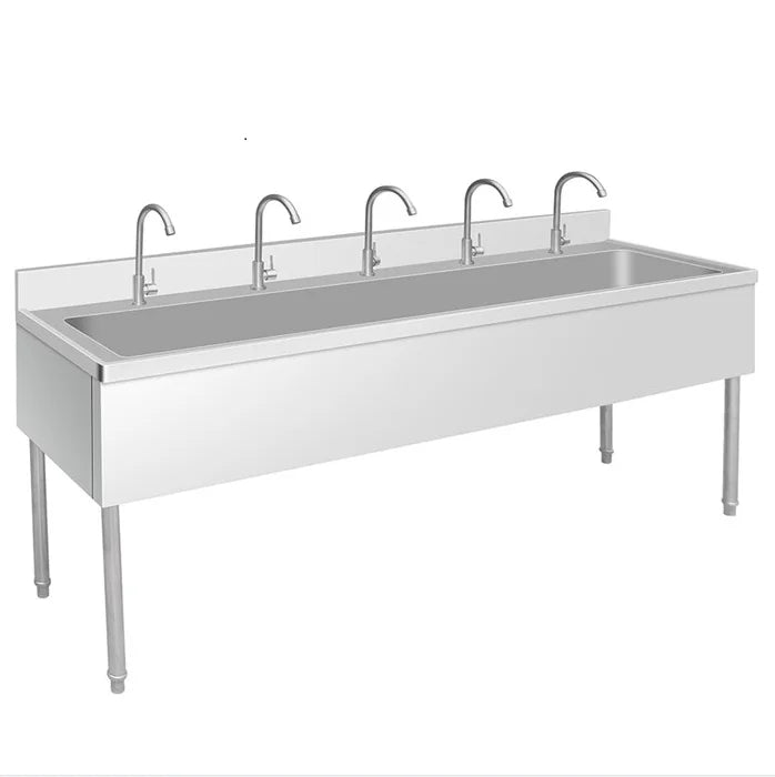 Outdoor 304 stainless steel automatic hands-free sink wash basin industrial pedal sink hotel restaurant
