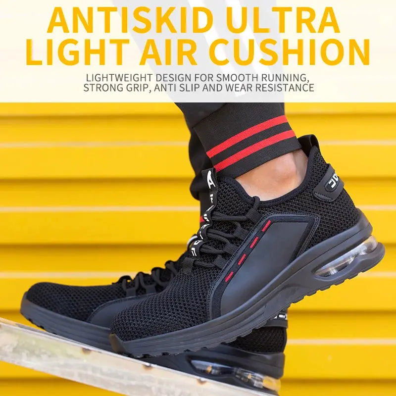 Lightweight Men's Safety Shoes Steel Toe Men's Work Shoes Slip Resistant Reinforced Shoes Man Fashion Breathable Sneaker WardBoyzPROShop