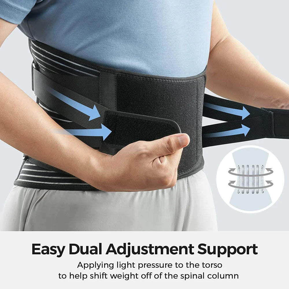 Sports Adjustable Lumbar Back Brace Anti-skid Breathable Waist Support Belt for Exercise Fitness Cycling Running Tennis Golf