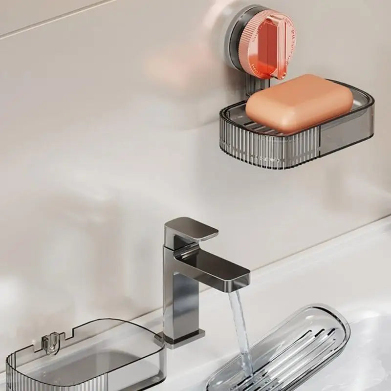 E8BD NonDrill Soap Trays Suction Soap Dish for Easy Installation in Bathrooms