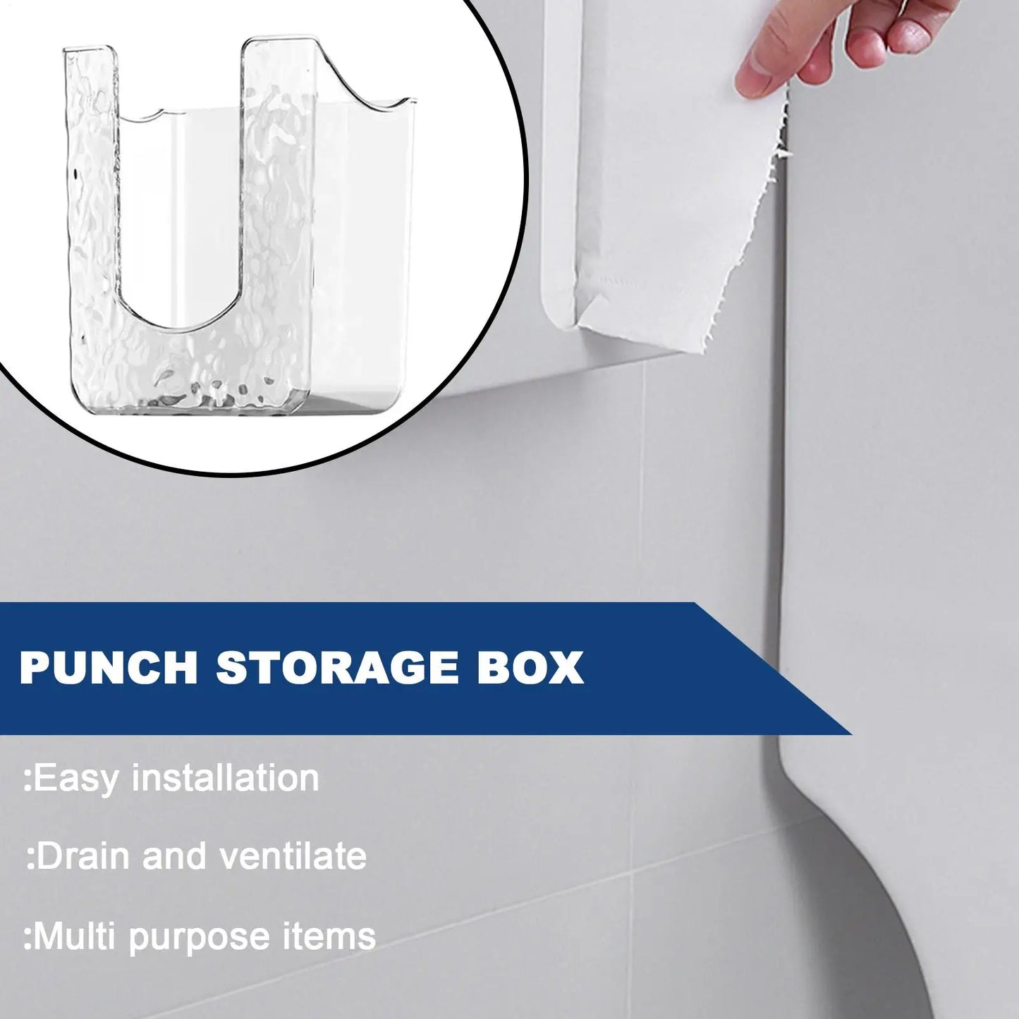A Wipe Holder for Bathroom Wipes Holder Storage Box Container Organizer Adhesive Dispenser for Kitchen Family Bathroom Toilet
