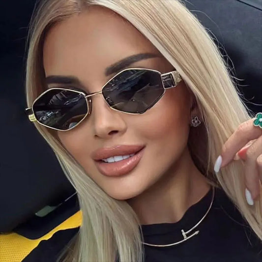 Vintage Special-Shaped Sunglasses Women Men Square Sun Glasses Female Retro Polygon Sunglasses for Male Eyeglass Eyewear