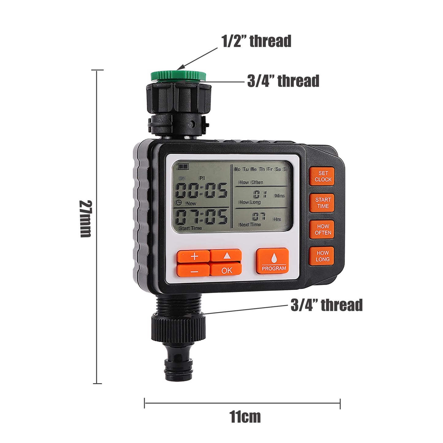 Large Screen Display Garden Watering Timer Digital Programmable  Irrigation Controller Lawn Flower Plant Automatic Watering Tool