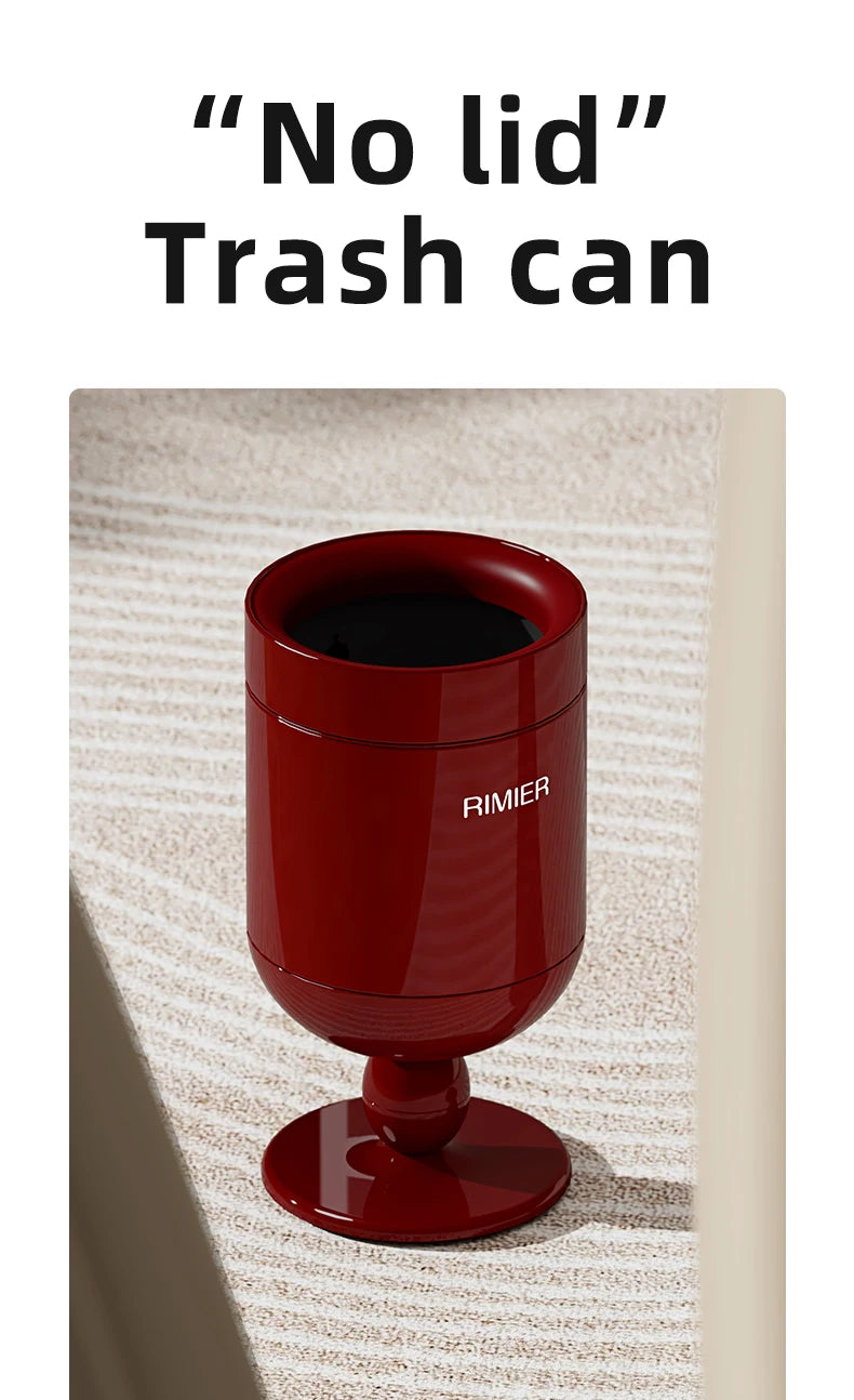 Living room trash can, high appearance, uncovered retro trash can, antique style paper basket，Bedroom trash can