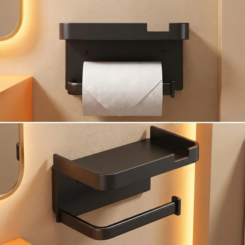 Tissue Box Storage Rack, Wall-Mounted Bathroom Toilet Paper Holder, Roll Paper Rack, Simple Bathroom Storage