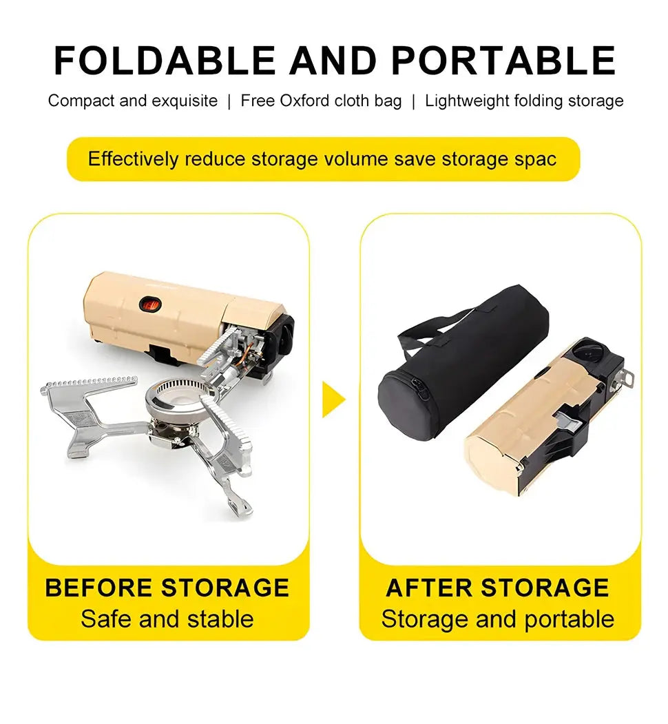 Camping Gas Stove 2670W Portable Folding Cassette Gas Burner Outdoor Picnic Travel Cooking Grill Cooker Heating System WardBoyzPROShop
