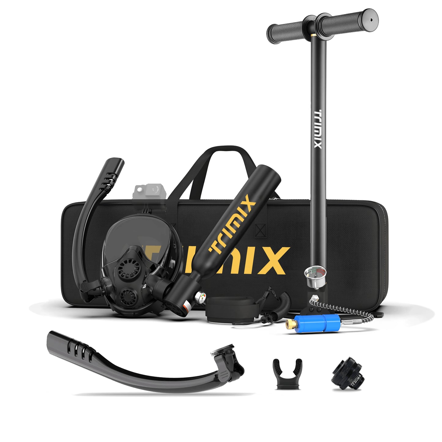 TRIMIX 0.5L Mini Scuba Lung Diving Tank With Snorkeling mask And 4-Level High-Pressure Hand Pump 10 Minutes Breathe