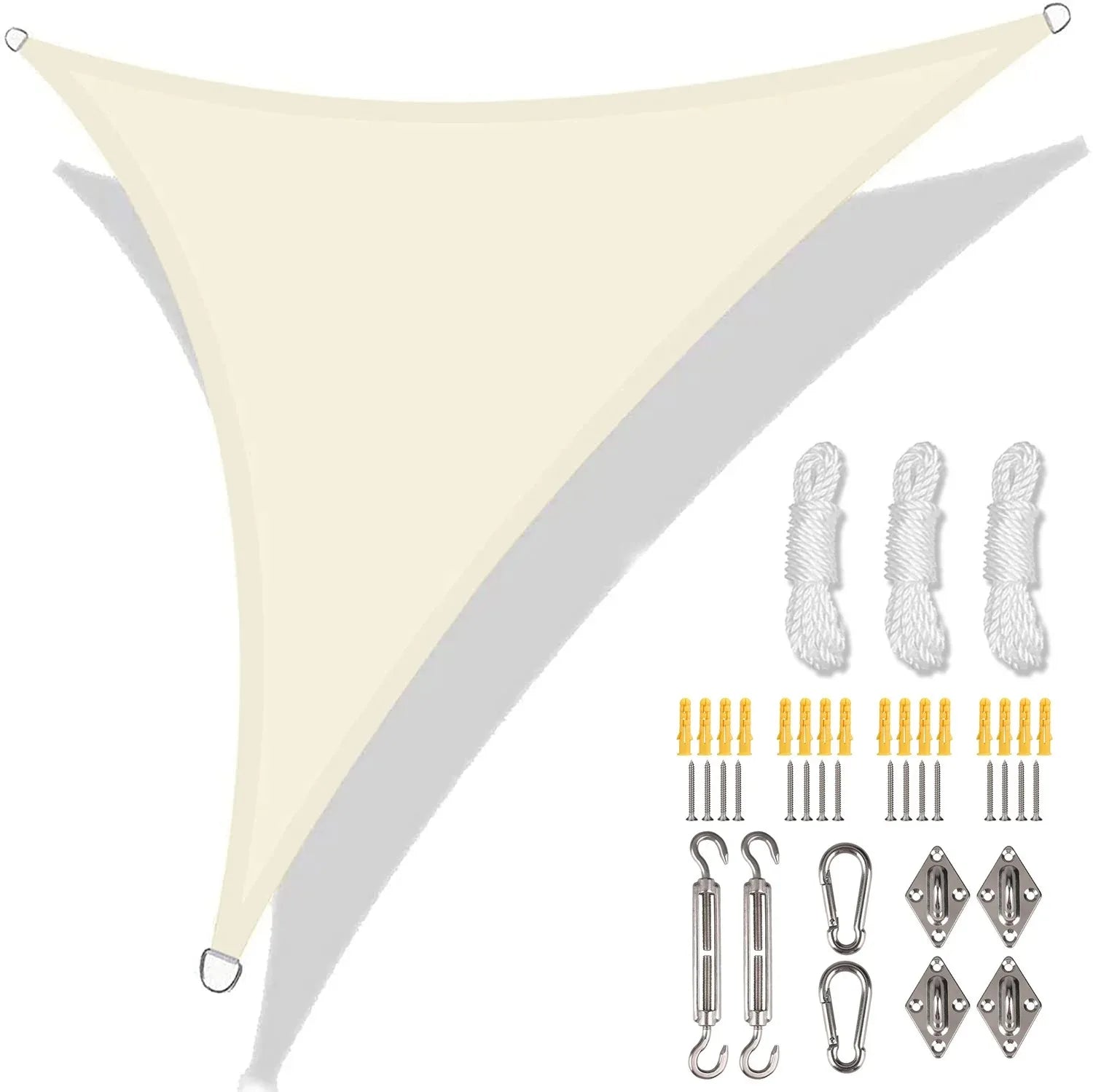 5/3.6/3/2M Triangle Shade Sail Waterproof Sunshade Sail Canopy 98%UV Block Awning with Free Rope for Garden Patio Pergola Gazebo WardBoyzPROShop
