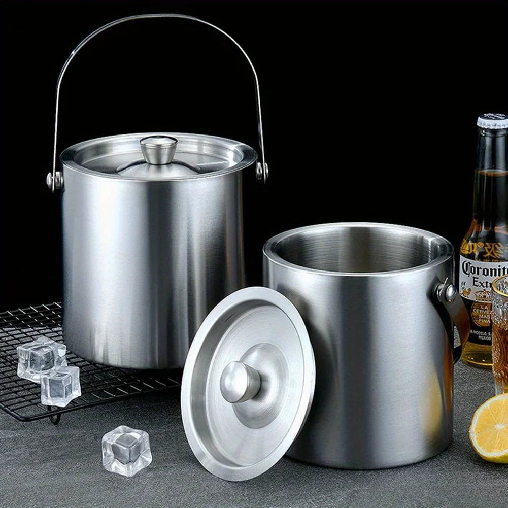 1.6L/2L/3L Stainless Steel Insulated Ice Bucket Wine Beer Champagne KTV Party Cooler WardBoyzPROShop