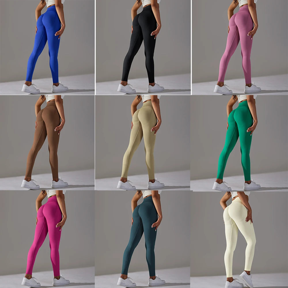 Vnazvnasi Seamless High Waist Sports Leggings for Fitness Yoga Pants Push Up Tights for Women Workout Clothes Sportswear Gym