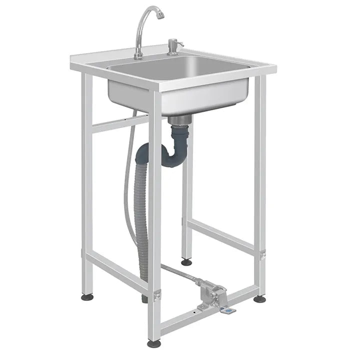 Outdoor 304 stainless steel automatic hands-free sink wash basin industrial pedal sink hotel restaurant