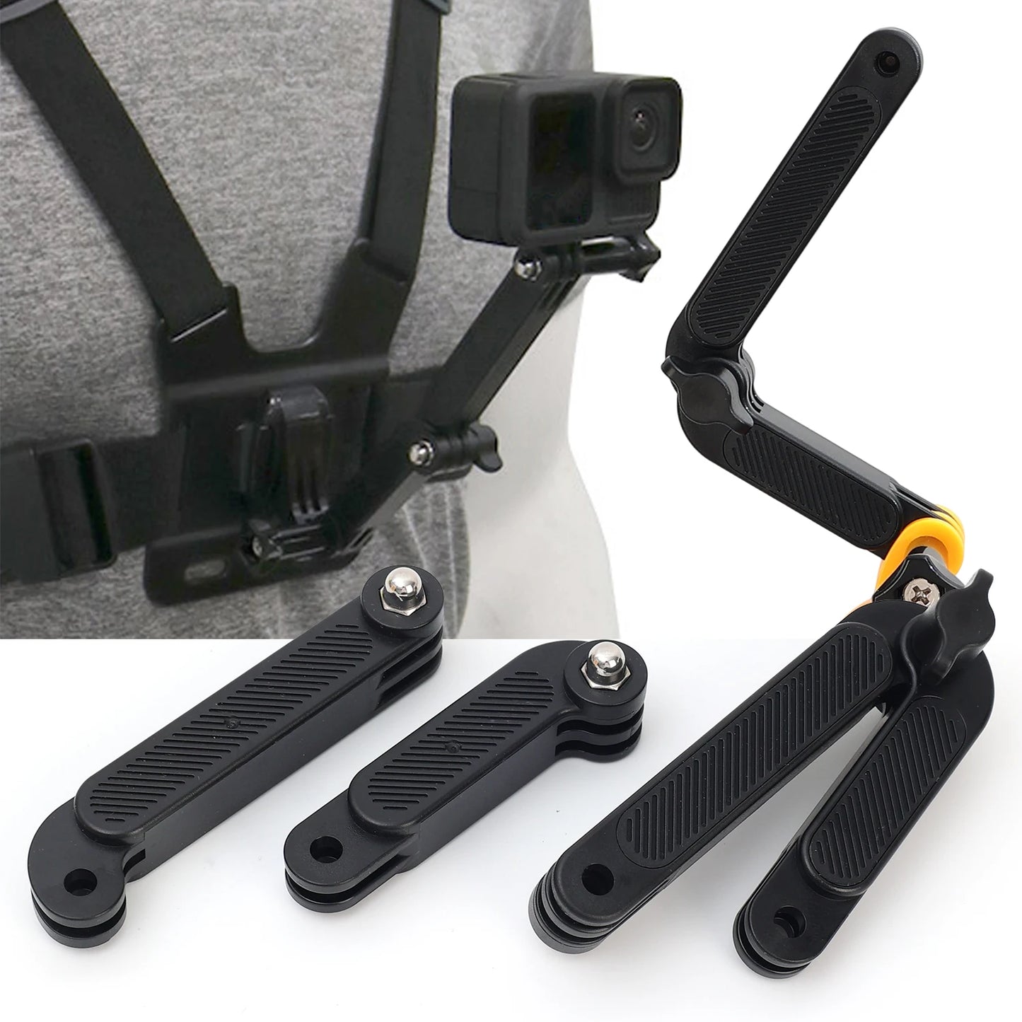 Universal Extension Pivot Arm Mount Kit for DJI GoPro Hero 13 12 11 DJI Action 5 Pro 4 Adjustable Straight Joints Adapters