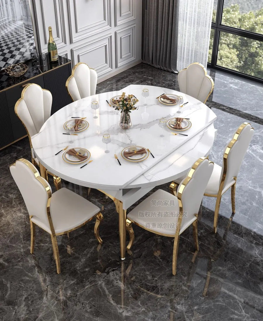 Beauty Luxury Dining Table Modern Simple Exquisite Glamour Dining Tables Trendy Classic Tavolo Pieghevole Home Furniture