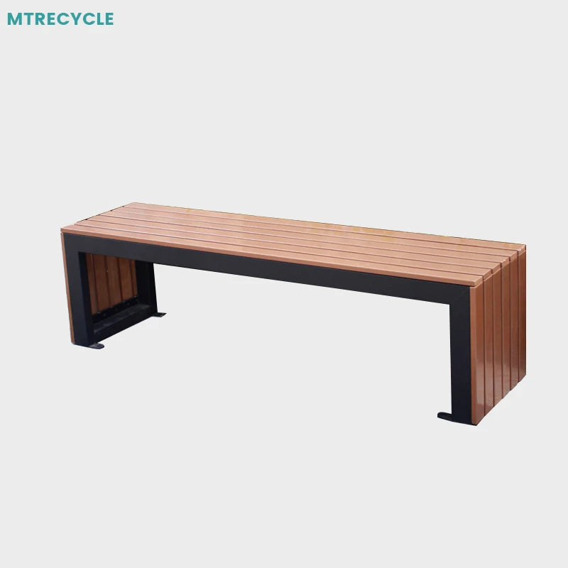 Modern Urban Furniture Garden Bench Stainless Steel Bench Park Seating Wooden Garden Outdoor Patio Stainless Steel Benches