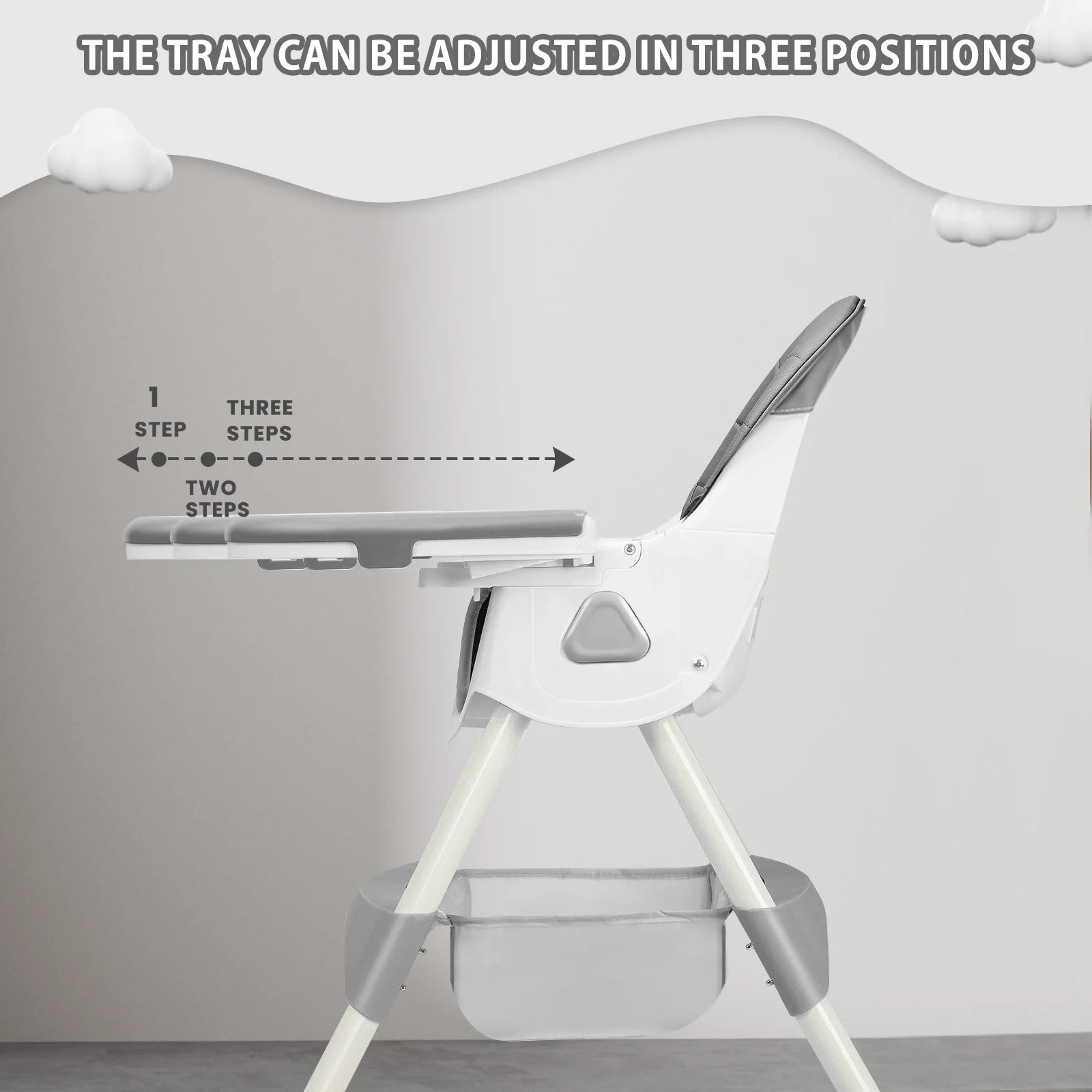 UBRAVOO Foldable Baby High Chair 6 Months Plus, with Large Antislip Pad & ToyRack, Easy to Clean Feeding , E500 WardBoyzPROShop