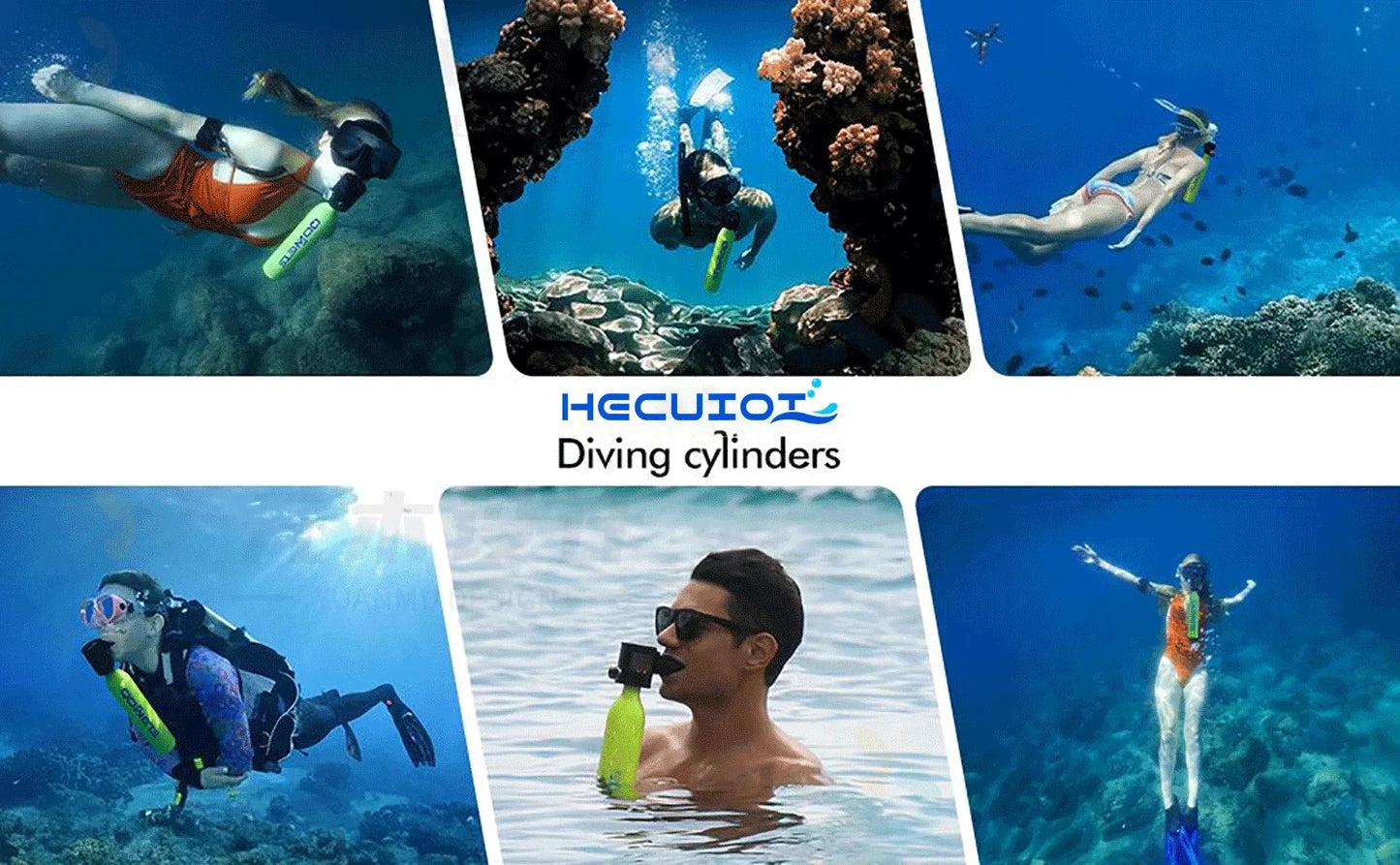 Diving Tank 0.5L Scuba tank Equipment 5-10 Minutes Lung Tank with Pump Outdoor Oxygen Diving Scuba Tank Underwater Breathing