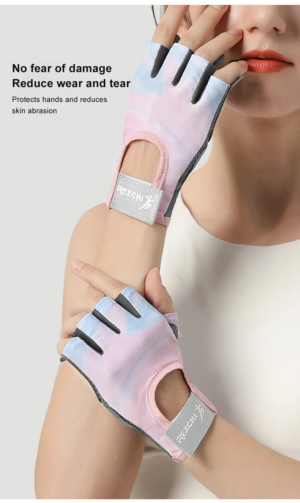 NOFOXO 1Pair Half-Finger Cycling Sports Gloves Women Breathable Anti-Slip Shock Absorbent Yoga Fitness Exercise Wear Resistant