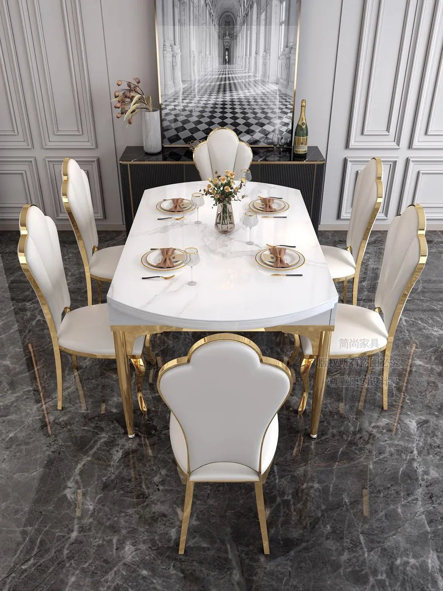 Beauty Luxury Dining Table Modern Simple Exquisite Glamour Dining Tables Trendy Classic Tavolo Pieghevole Home Furniture