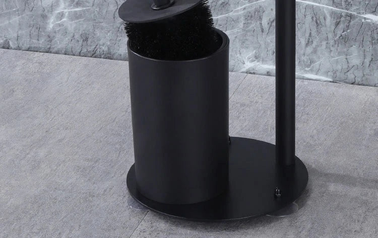Freestanding Toilet Paper Holder – Multi-Functional Floor Standing Tissue Rack with Toilet Brush Holder for Bathroom