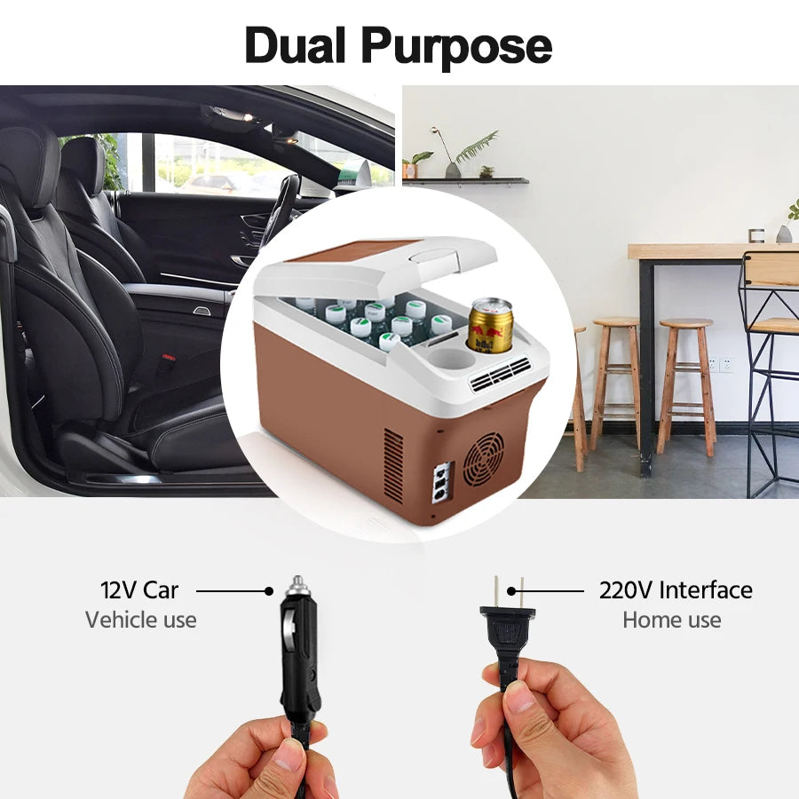 220V 12V 24V Portable Electric Cooler Refrigerator For Car Mini Fridge Cool Ice Box Freezer For Camping Home Truck Beach Vehicle