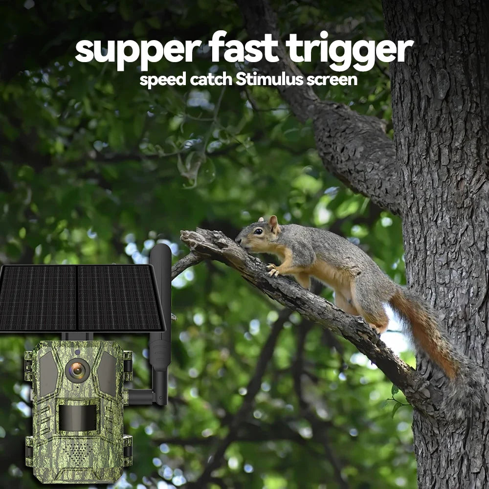 Trail Camera 4G LTE Trail Wildlife Hunting Camera Game Cam Dear Surveillance Night Vision No Glow Motion Activated 0.2s Trigger